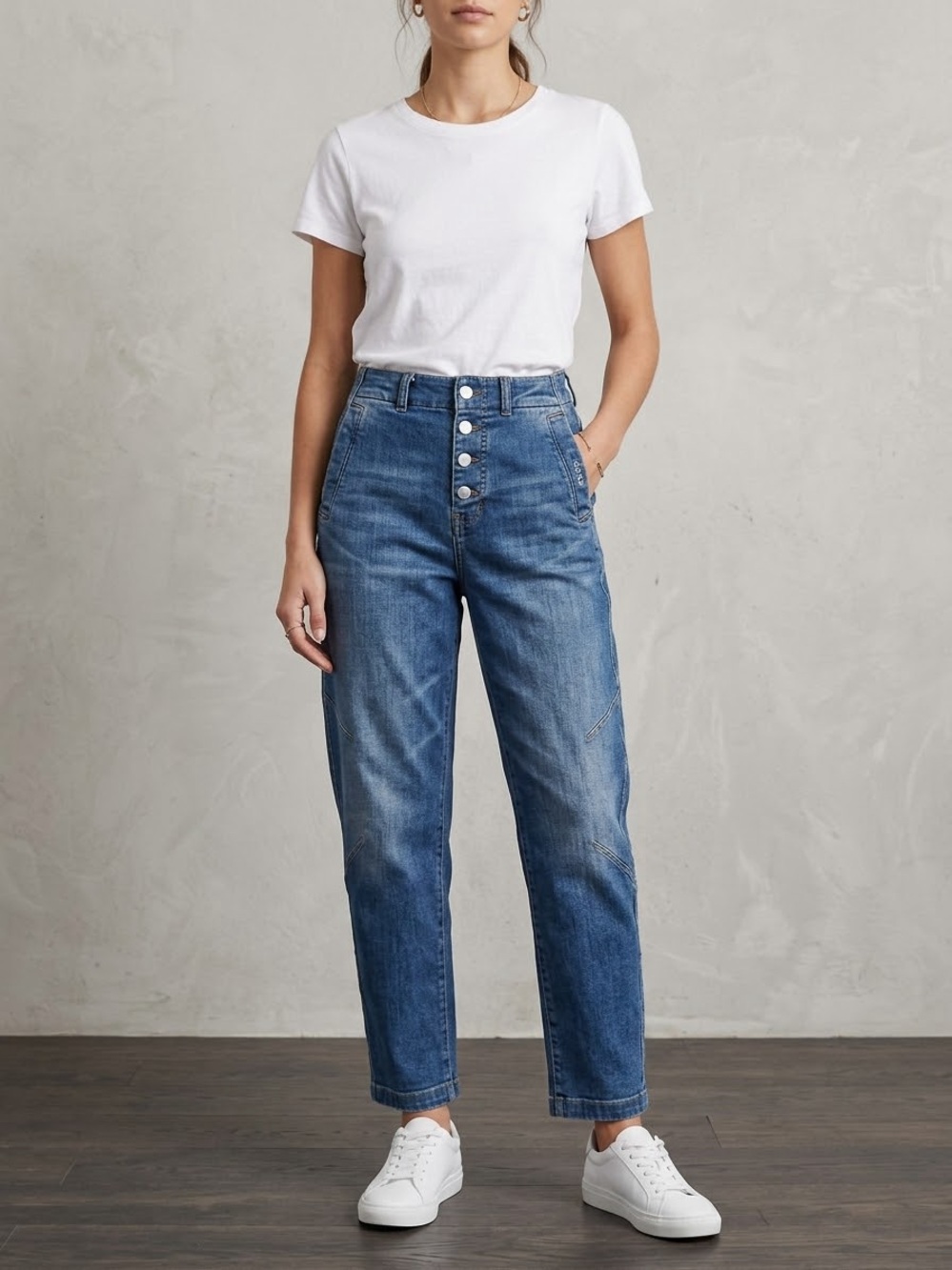 Pilcro Anthropology Cinch Back Exposed Button Fly High Rise Barrel Jeans Size 27